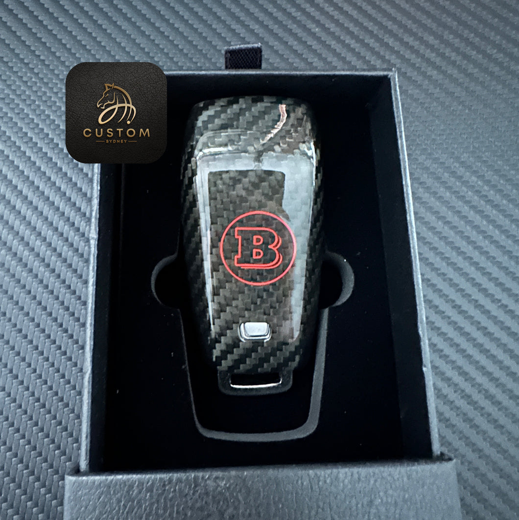 Brabus Style Premium Genuine Carbon Fiber Key Cover Case FOB For Mercedes AMG Model A45s CLA45s C63s E63S GLB35 GLC63S GLE63s C43 E53 G63 Exclusive Made