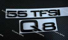 Load image into Gallery viewer, Q8 Gloss Black Full Badges Package For Audi Q8 Quattro 55TFSI Exclusive Pack
