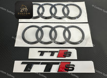 Load image into Gallery viewer, Gloss Black TTS Full Badges Package For Audi TT FV MK3 2015-2024 Models

