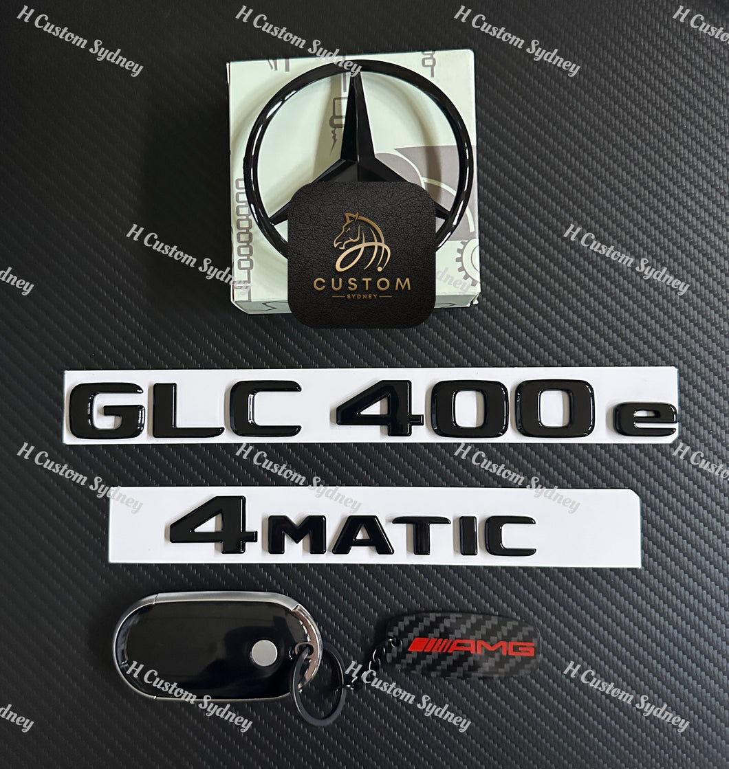 GLC400e X254 Gloss Black Badges Package For Mercedes GLC400e X254 Wagon Exclusive Pack