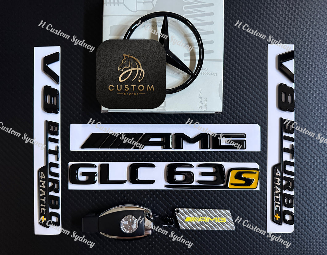 GLC63S Gloss Black Badges Package For Mercedes GLC63S X253 C253 Exclusive Pack