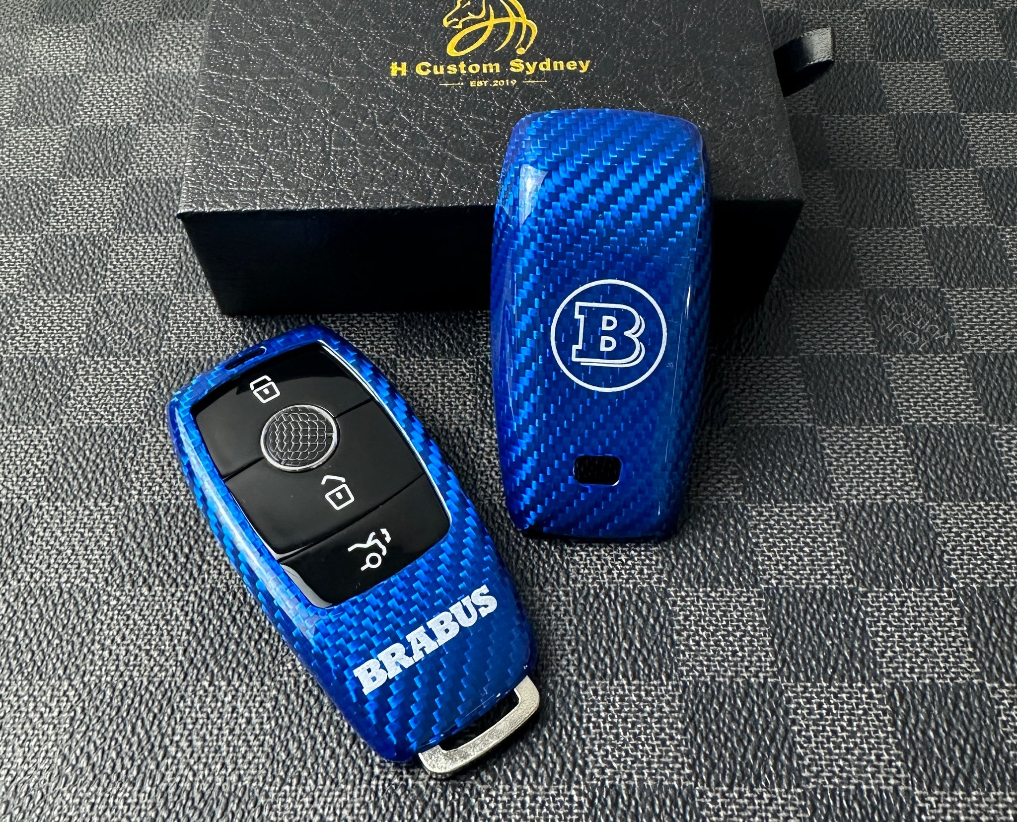 Brabus Style Premium Fiber Key Fob Cover Case For Mercedes AMG