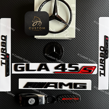 Load image into Gallery viewer, Gloss Black GLA45S Badges Package For Mercedes GLA45S H247 Exclusive Pack
