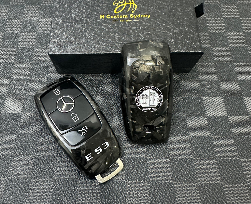 Premium Forged Carbon Fiber Key Fob Cover Case For Mercedes E53 AMG Model Custom Made Exclusive Gift