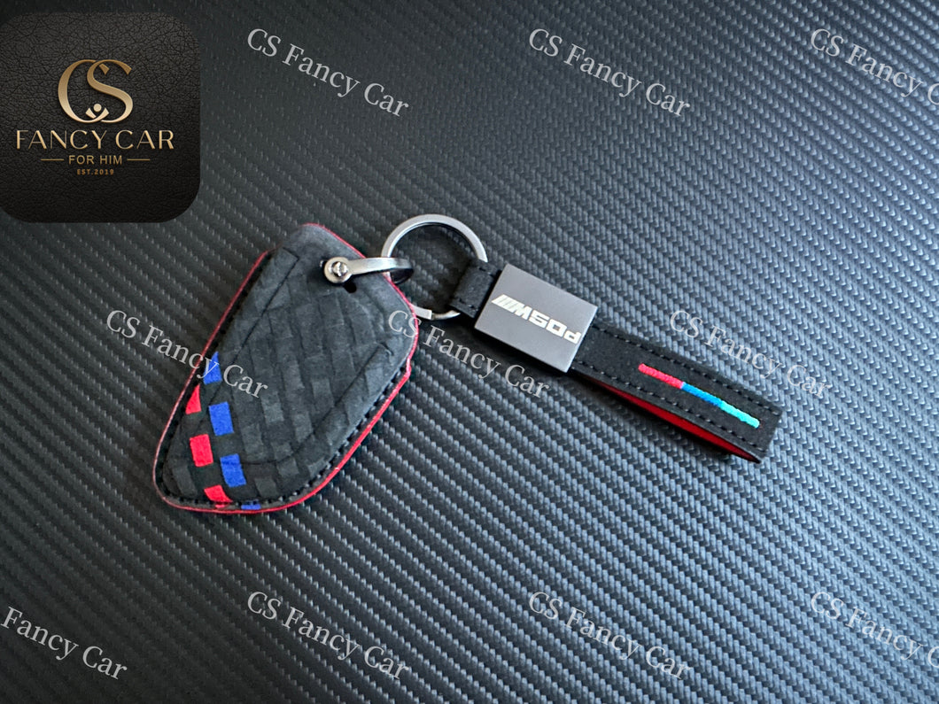 Premium Alcantara leather Key Cover Case For BMW X5 X6 X7  M50d Model Exclusive Made Gift