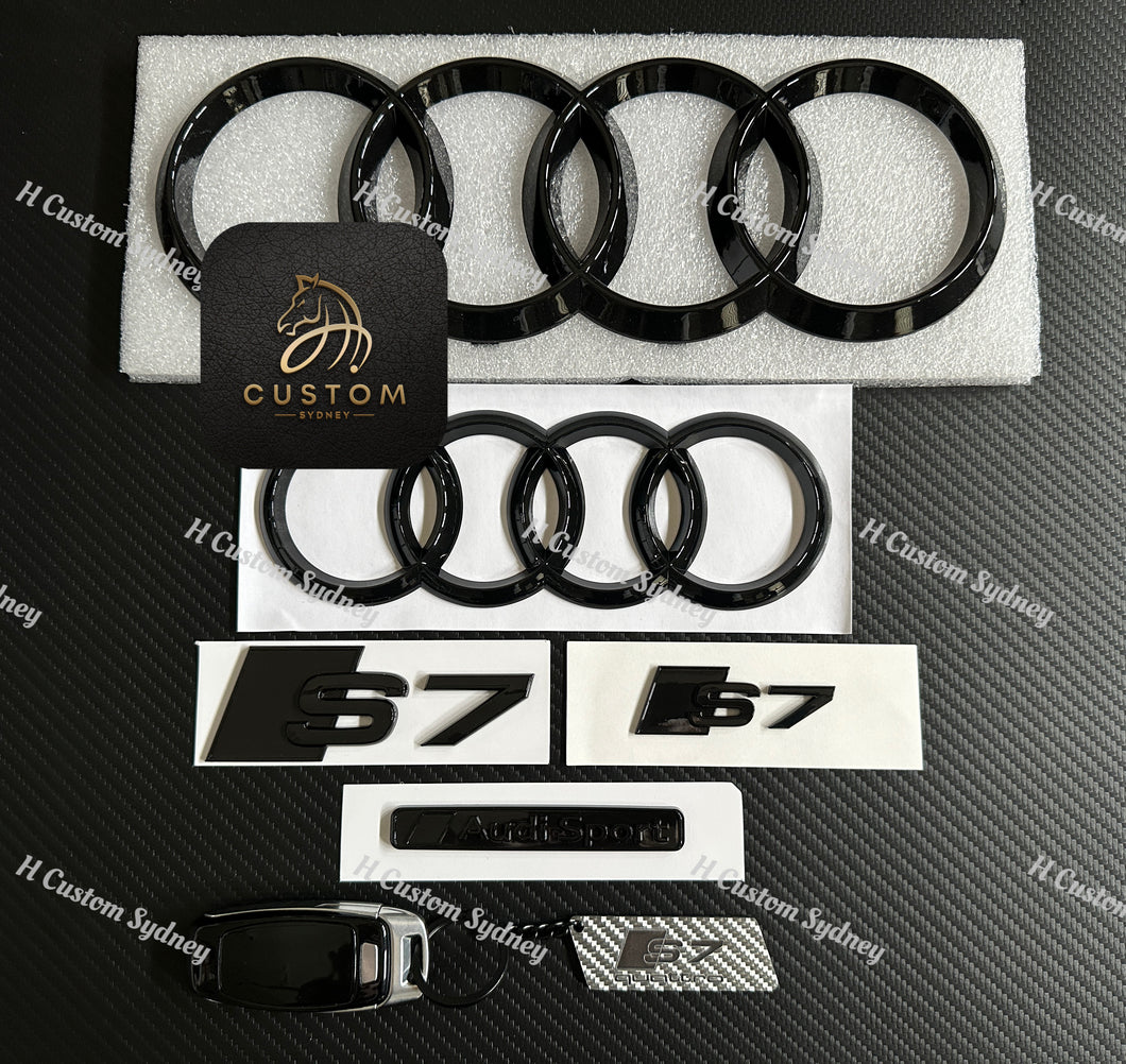 Gloss Black S7 Badges Package For Audi S7 4K 2019-2024 Exclusive Pack