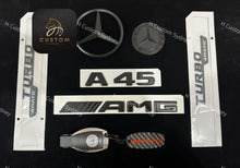 Load image into Gallery viewer, Matte Black A45 Badges Package For Mercedes AMG A45 W176 Exclusive Pack
