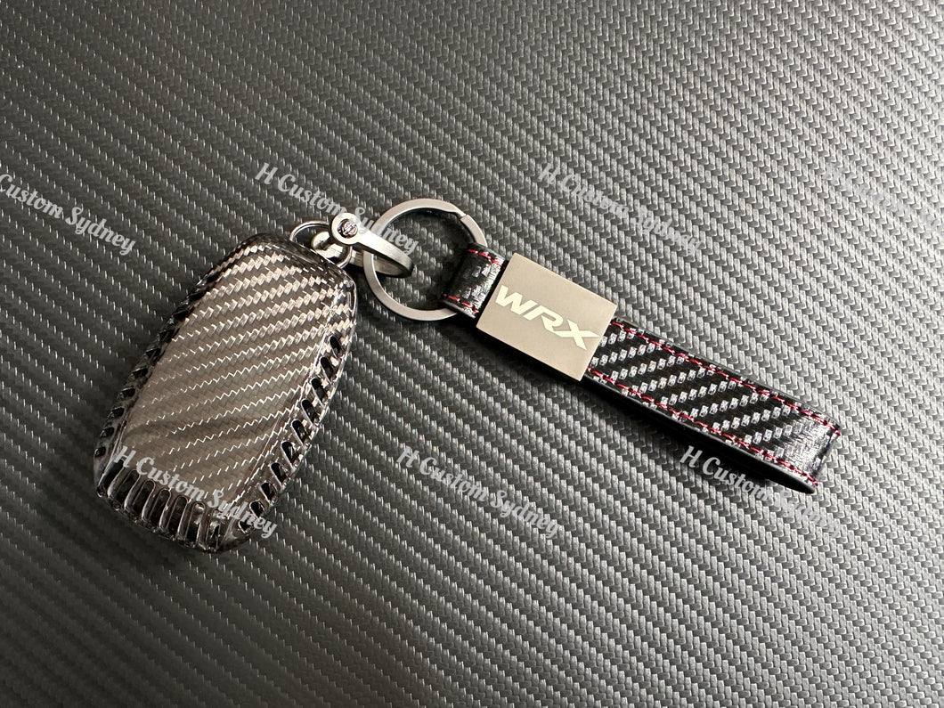 WRX Genuine Carbon Fiber Keyring Key Fob Cover For Subaru WRX Custom Made Exclusive Gift