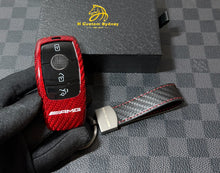 Load image into Gallery viewer, Premium Carbon Fiber Key Cover For Mercedes A B C E CLA GLC GLE GLS Class Models Exclusive AMG Edition
