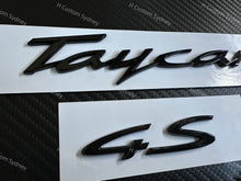 Load image into Gallery viewer, Gloss Black Taycan 4S Badges Emblems Pack For Porsche Taycan 4S Exclusive Made
