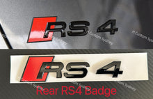 Load image into Gallery viewer, RS4 Gloss Black Badges Package For Audi RS4 B8 B9 B9.5 2013-2024 Exclusive Pack
