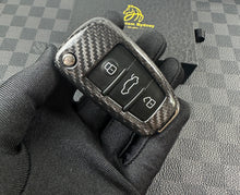 Load image into Gallery viewer, Carbon Edition Genuine Carbon Fiber Key Cover For Audi RS3 S3 RSQ3 Q2 Q3 R8 Custom Made Exclusive Gift
