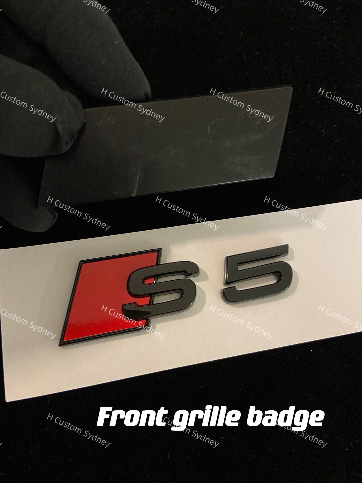 Audi Q5 (2018-2020) Gloss Black Badge Set - Grille, Boot, Fender + 2 S-Line Emblems