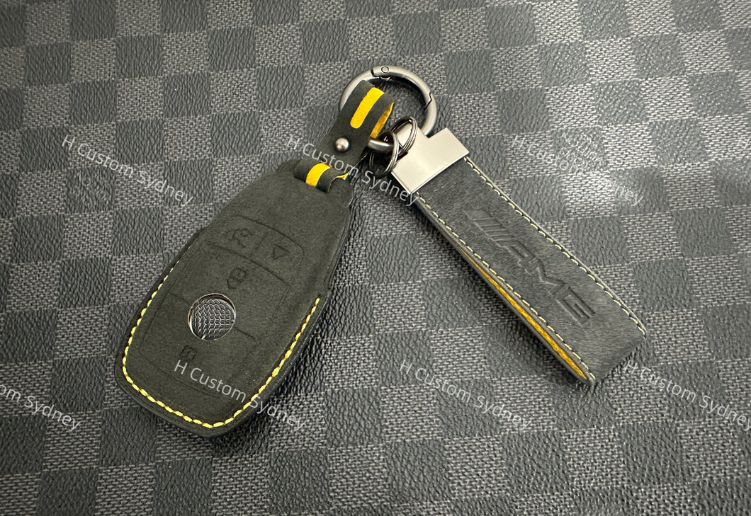 Edition One Premium Alcantara Key Fob & Keychain Set – Fits Mercedes C63S / E63S / GLC63S / GLE63S / GT63S / G63/ GLS63 AMG Models