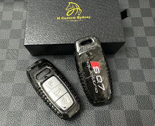 Load image into Gallery viewer, SQ7 Genuine Carbon Fiber Key Fob Cover Pack For Audi SQ7 2020-2024 New Model Exclusive Made
