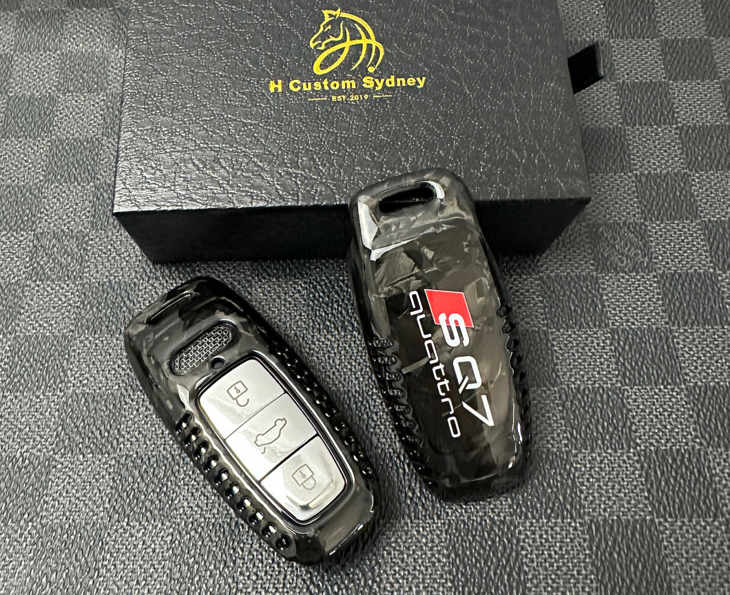 SQ7 Genuine Carbon Fiber Key Fob Cover Pack For Audi SQ7 2020-2024 New Model Exclusive Made