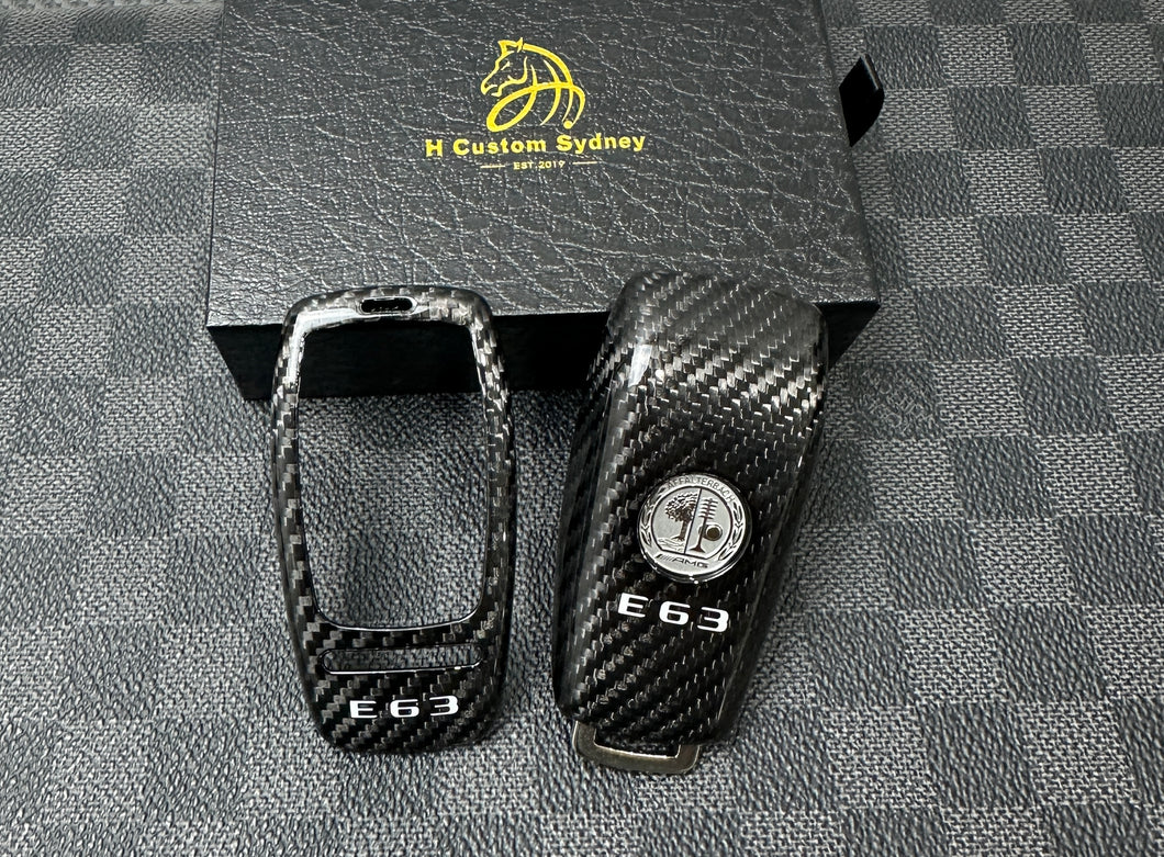 Luxury Carbon Fiber Key Fob Cover Case For Mercedes W213 E63 AMG Model Custom Made Exclusive Edition