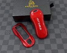 Load image into Gallery viewer, Luxury Red Carbon Fiber Key Fob Cover Case Fit For Porsche GT3RS Car Key Fob Exclusive Edition
