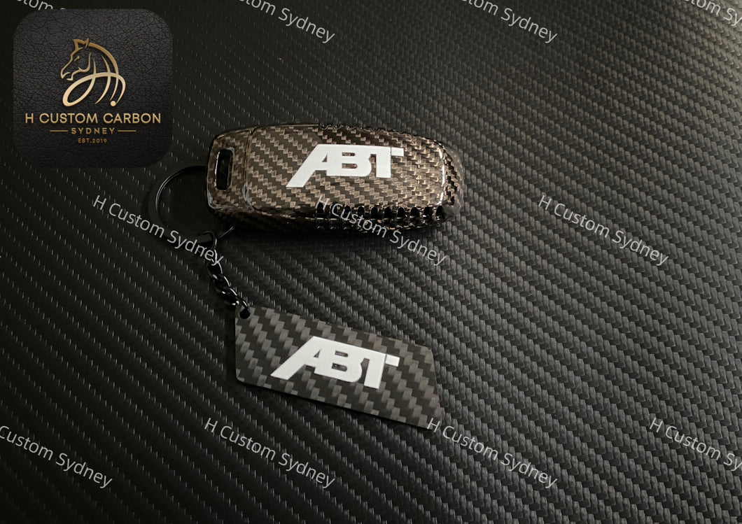 ABT Genuine Carbon Fiber Key Cover Keyring Package for Audi RSQ8 RS7 RS6 Style Exclusive Made