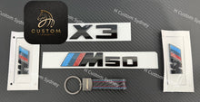 Load image into Gallery viewer, Gloss Black X3 M50 Full Badges Emblem For BMW X3 M50 New G45 Exclusive Pack
