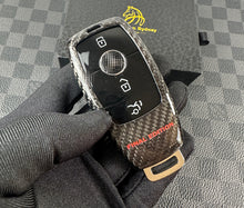 Load image into Gallery viewer, Premium Genuine Carbon Fiber Key Fob Cover Case For Mercedes AMG Model Custom Made Exclusive Pack
