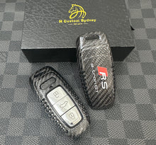 Load image into Gallery viewer, Genuine Carbon Fiber Key Fob Cover Pack For Audi RS etron GT Custom Made Exclusive Pack
