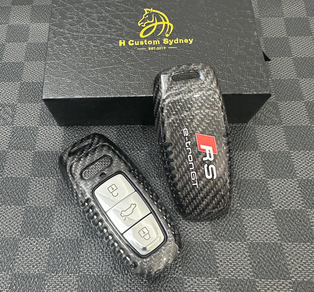 Genuine Carbon Fiber Key Fob Cover Pack For Audi RS etron GT Custom Made Exclusive Pack