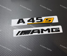 Load image into Gallery viewer, A45S Gloss Black Full Black Badges Emblems Package For Mercedes A45S W177 2023+ Model Exclusive Night Edition Pack

