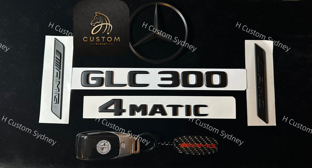 GLC300 GLC250 Matte Black Full Badges Package For Mercedes GLC250 300 Model Exclusive Pack