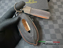 Load image into Gallery viewer, Premium Alcantara and Nappa Leather Key Fob Cover Case Keychain Pack For Lamborghini Urus Custom Made Exclusive Edition
