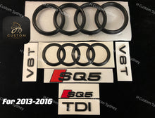 Load image into Gallery viewer, SQ5 Matte Black Badges Set For Audi SQ5 8R FY 2013-2023 Exclusive Pack
