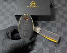 Load image into Gallery viewer, Premium Alcantara Key Fob Cover Case Pack Fit For Nissan Z Z34 Model Exclusive NISMO Edition

