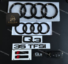 Load image into Gallery viewer, Gloss Black Q3 Badges Package For Audi Q3 40TFSI 35TFSI Exclusive Pack
