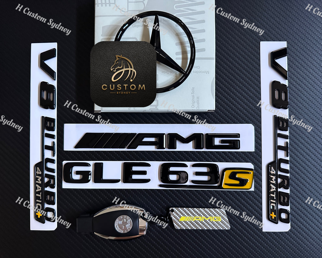 GLE63S Gloss Black Badges Package For Mercedes GLE63S W166 A292 Exclusive Pack