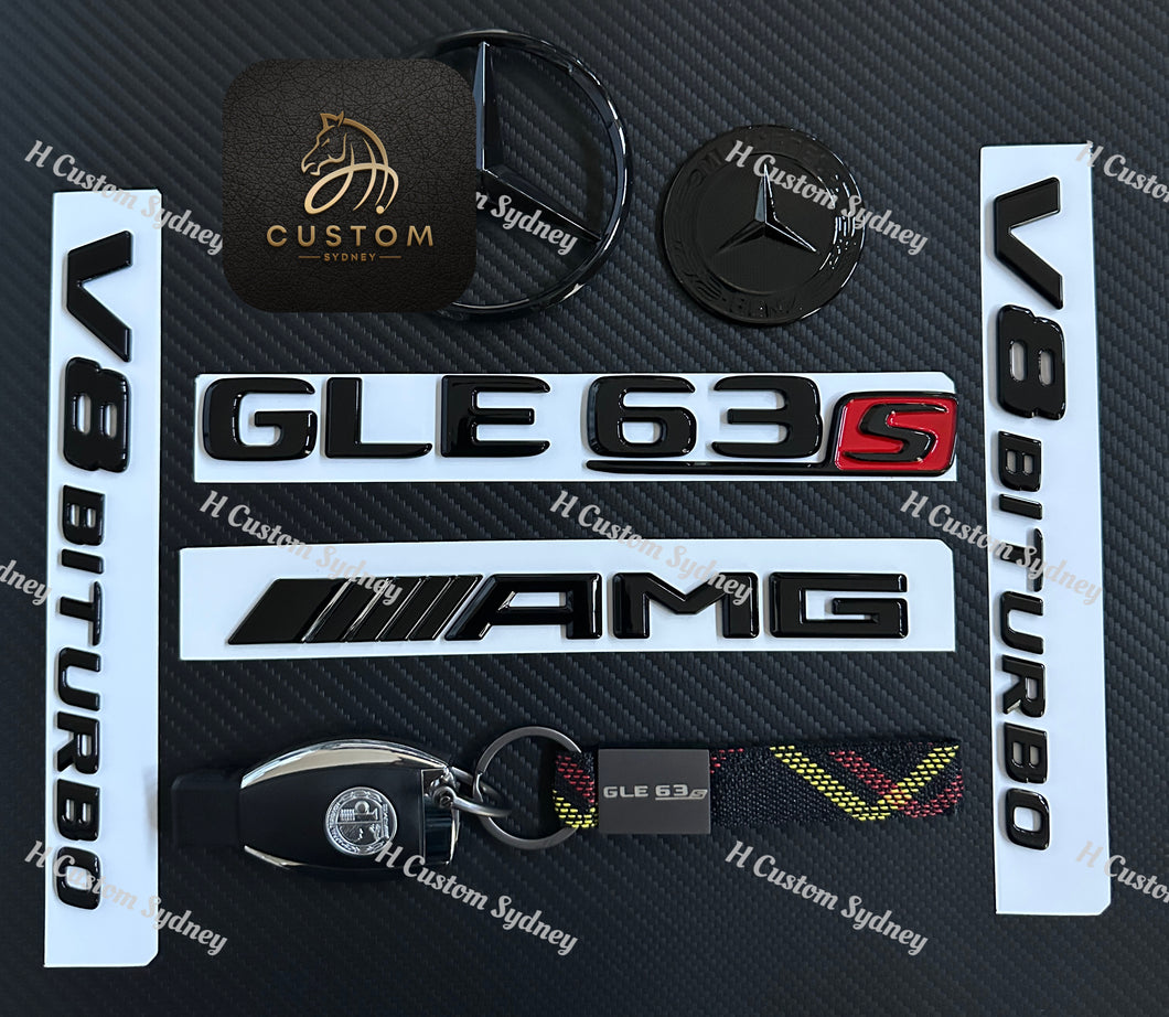 Gloss Black GLE63S Full Badges Package For Mercedes GLE63S W166 2016-2019 Exclusive Pack