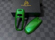 Load image into Gallery viewer, Premium Genuine Fiber Key Fob Cover For New 8Y RS3 Custom Made Exclusive Gift
