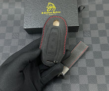 Load image into Gallery viewer, Alcantara Key Case Keychain Set for Porsche Macan EV 4S / Turbo Exclusive Edition
