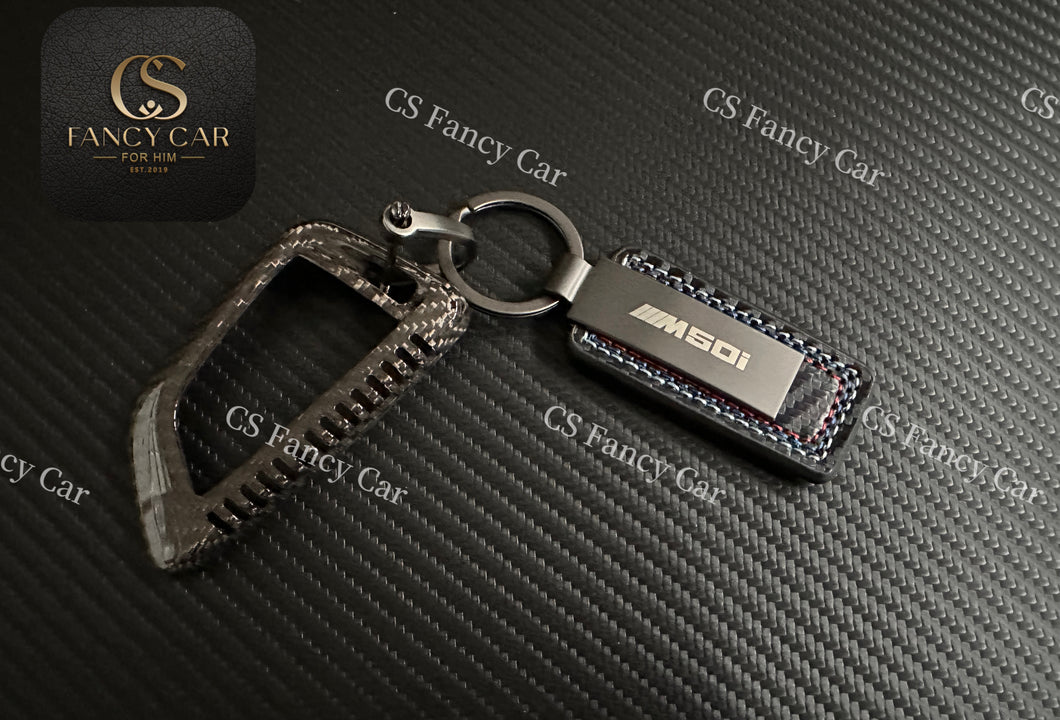 M50i Genuine Carbon Fiber Keyring Key Fob Cover For BMW X5 X6 X7 M50i Model Custom Made Exclusive Gift