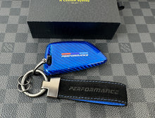 Load image into Gallery viewer, BMW M Performance Edition Premium Fiber Key Fob Cover keychain Pack For BMW M Performance Models Custom Made Exclusive Gift
