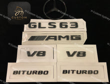 Load image into Gallery viewer, Gloss Black GLS63 AMG Badges Package For Mercedes GLS63 X166 Exclusive Pack
