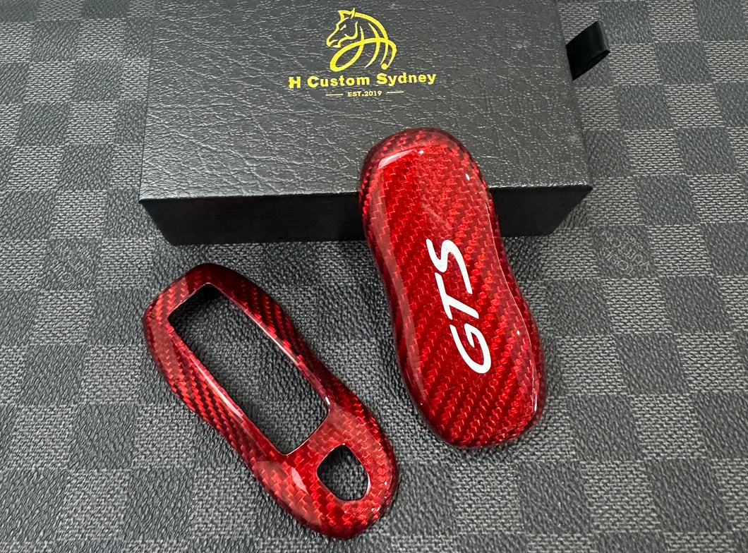 Premium Carbon Fiber Key Fob Cover Case Compatible For Porsche Car Keys (Macan Cayenne Panamera 911 Boxster Cayman) Exclusive Edition