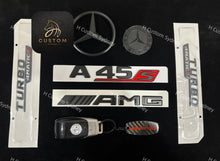 Load image into Gallery viewer, A45S Matte Black Full Badges Emblems Package For Mercedes A45S W177 Exclusive Pack
