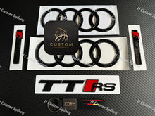 Load image into Gallery viewer, Gloss Black TTRS Badges Package For Audi TTRS FV model MK3
