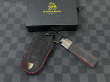 Load image into Gallery viewer, Alcantara Key Case Keychain Set for Porsche Macan EV 4S / Turbo Exclusive Edition

