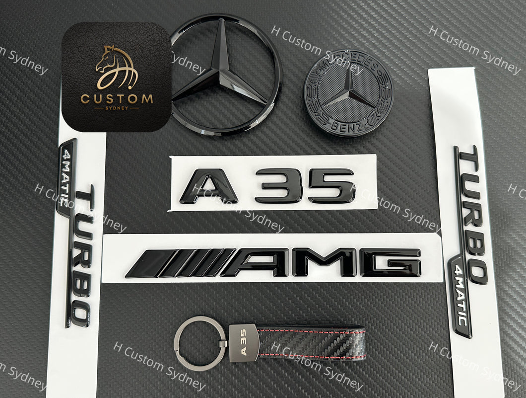 Gloss Black A35 AMG Badges Package For Mercedes A35 W177 V177 Exclusive Pack