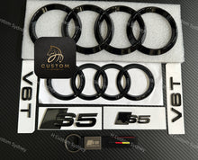 Load image into Gallery viewer, S5 Gloss Black Badges Package For Audi S5 8T 2013-2016 Full Blacked Out Exclusive Pack
