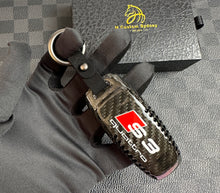 Load image into Gallery viewer, Genuine Carbon Fiber Key Fob Cover Keyring Pack For Audi S3 RS3 GY Model 2021-2023 Exclusive Gift
