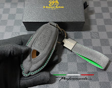 Load image into Gallery viewer, Premium Alcantara and Nappa Leather Key Fob Cover Case Keychain Pack For Lamborghini Urus Custom Made Exclusive Edition
