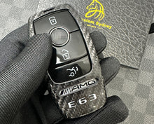 Load image into Gallery viewer, Luxury Carbon Fiber Key Fob Cover Case For Mercedes W213 E63 AMG Model Custom Made Exclusive Edition
