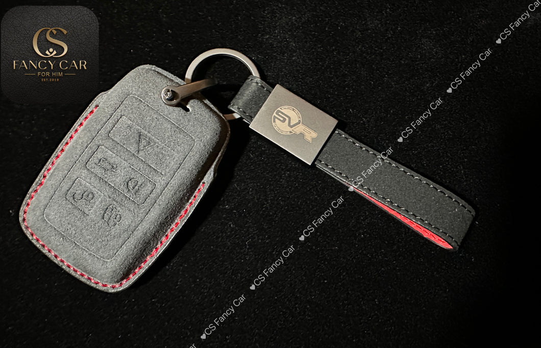 Premium Alcantara Leather Key Fob Cover Case For Land Rover Range Rover SVR Exclusive Gift